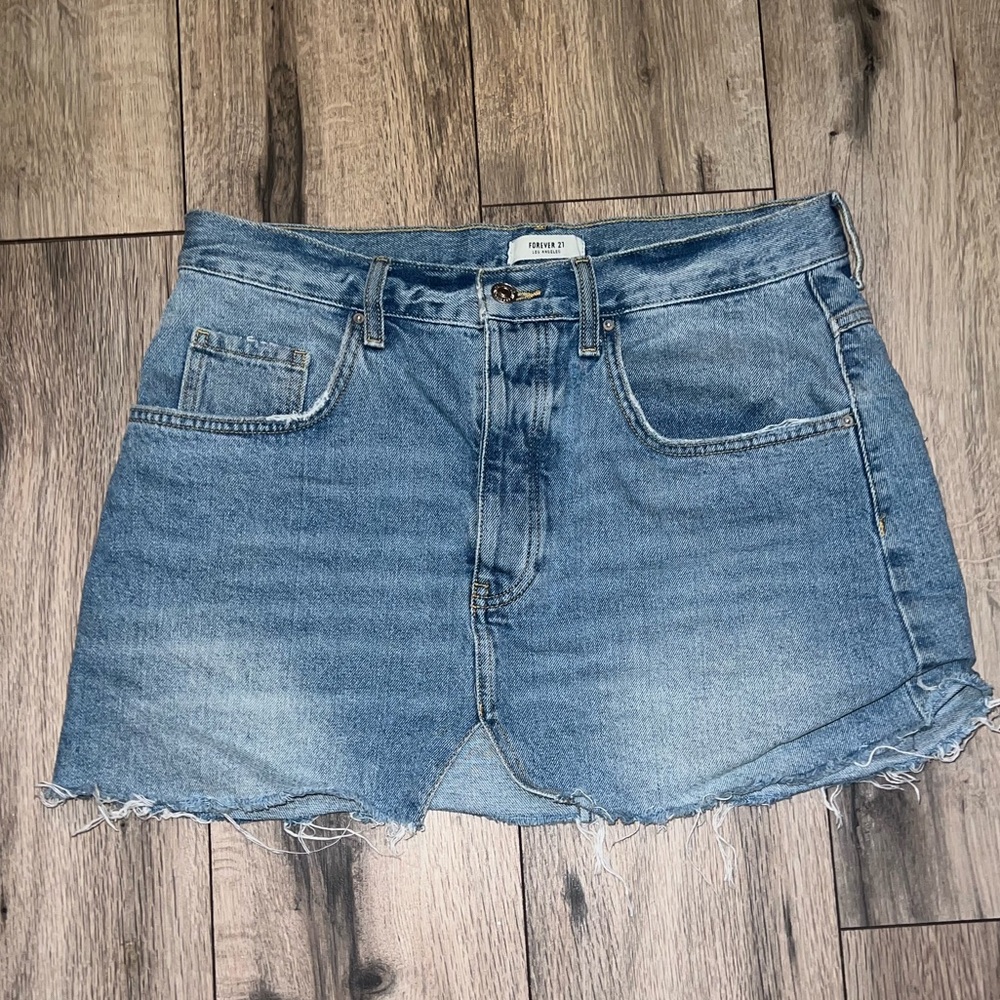 Forever 21 Denim Skirt- Size 29 Mid Wash High Waisted